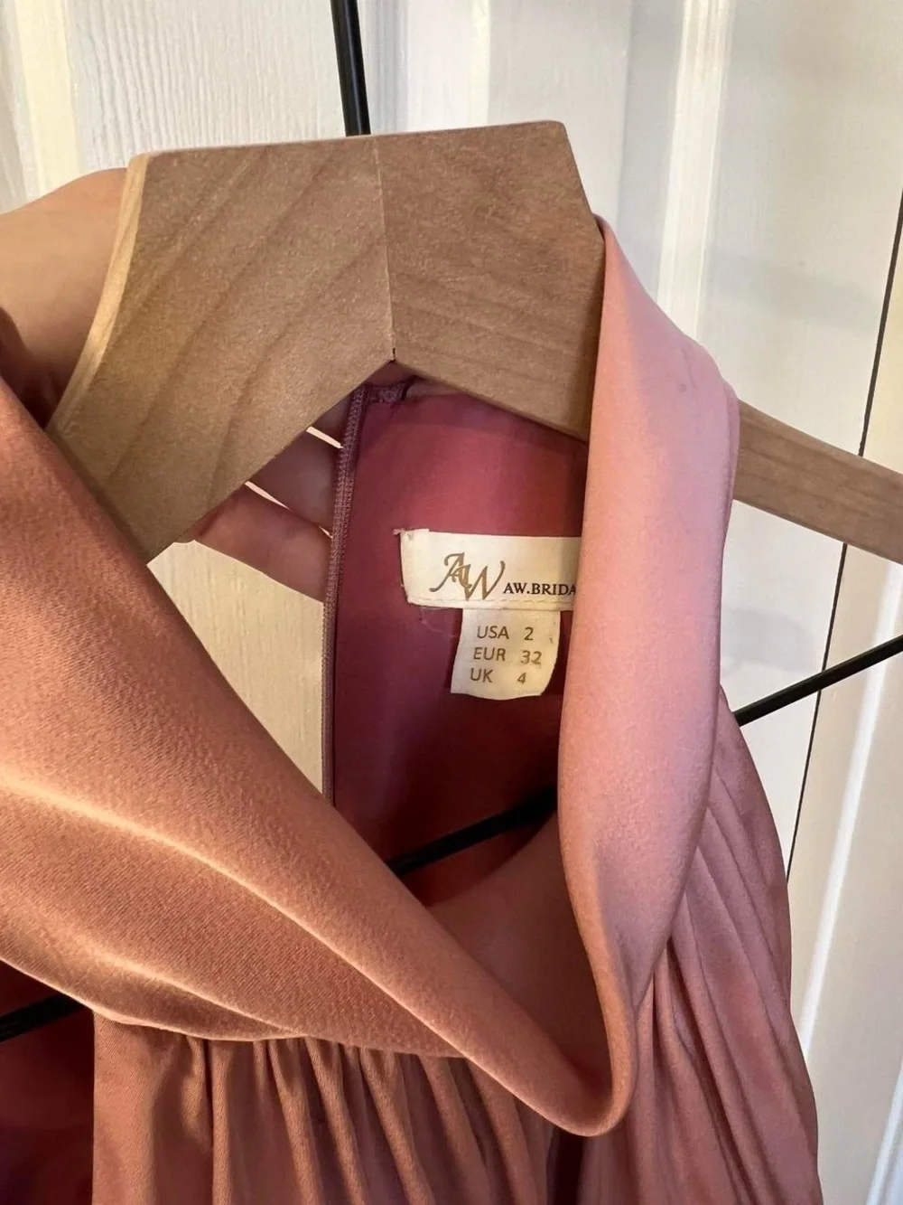 Halter Satin Bridesmaid Dress in Dusty Rose